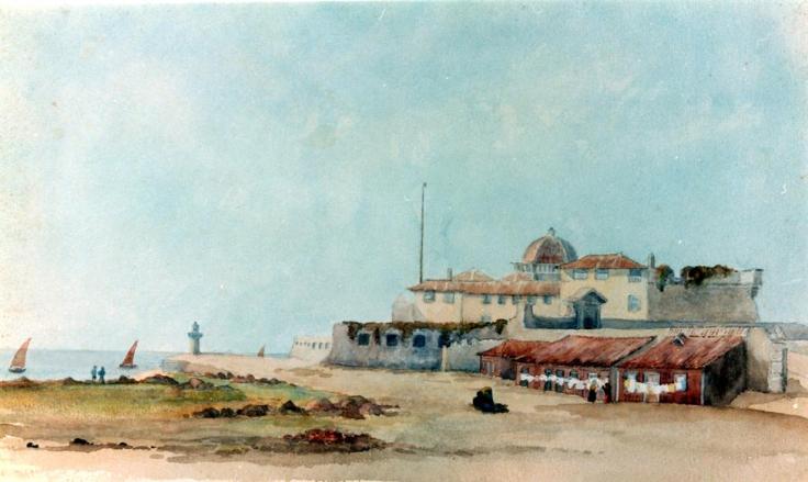 Castelo de S. João da Foz. Aguarela de Isabel Reid