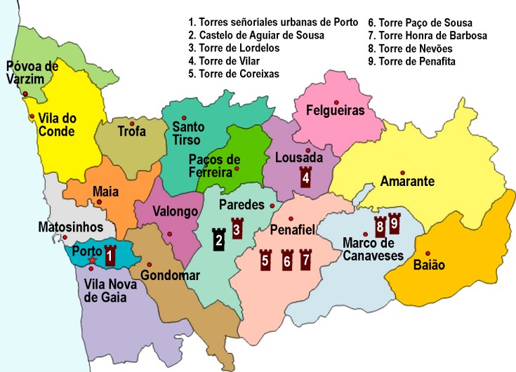 Mapa distrito Porto