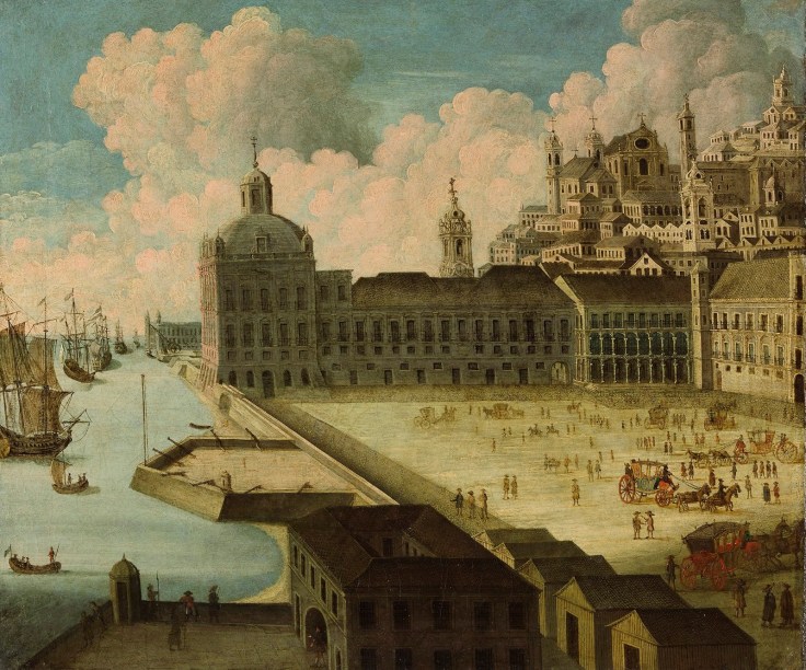 vista do paço real da ribeira em 1740